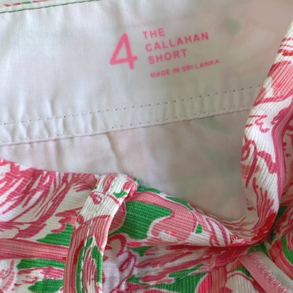 Lilly Pulitzer Callahan Mid-Rise Short in Colony Pink Flamingo Novelty Print 4 - Picture 4 of 9